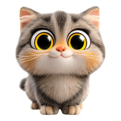 Cute Cat with Big Round Eyes Icon Design - Ideal for Animal Blogs and Pet Store Websites