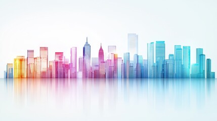 Obraz premium Vibrant Futuristic Metropolis with Holographic Skyline and AI Elements in a Dreamlike Urban Landscape
