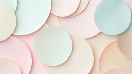 Abstract shadow pastel background delicate overlapping circular patterns in pastel pink light blue creamy beige gentle shadow layering pixelation