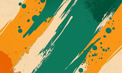 Bright green and orange grunge background with open space radiates creative energy and urban vibrancy