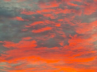 Red sky in late evening during sunset
