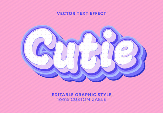 Purple And Pink Baby Font Soft Rounded Cute Text Effect