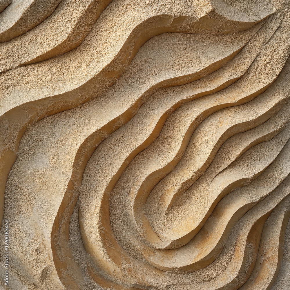 Poster carved stone texture with smooth flowing wave like pattern