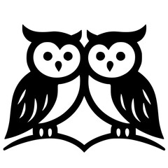 Silhouette of two owls