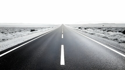 Fototapeta premium Desert highway vanishing point; travel freedom