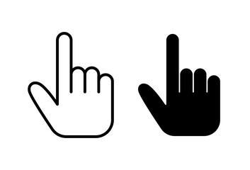Fototapeta premium Hand Cursor Icon Set. Hand Cursor Vector Icon in line style design. Click Symbol.