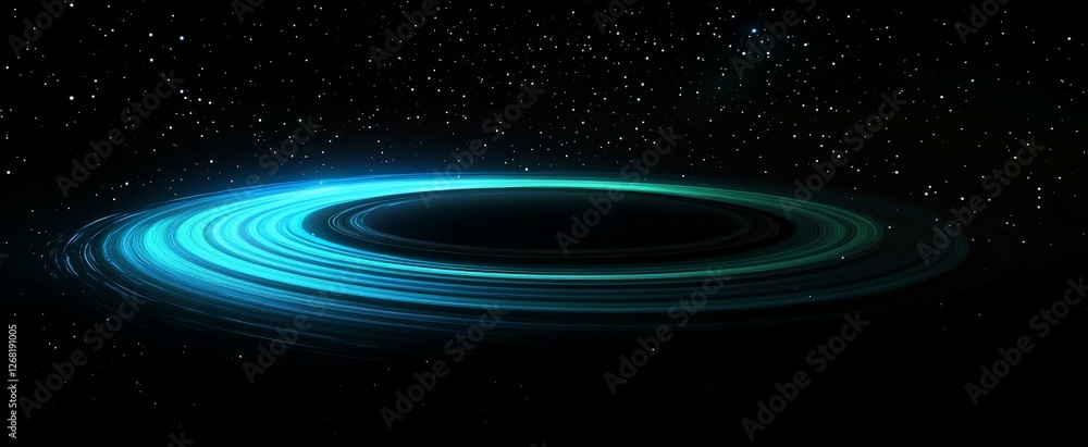 Wall mural accretion disk of a black hole in space. (1)