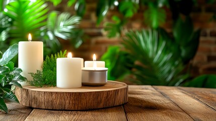 Serene Spa Candles & Tropical Plants - Wellness & self-care