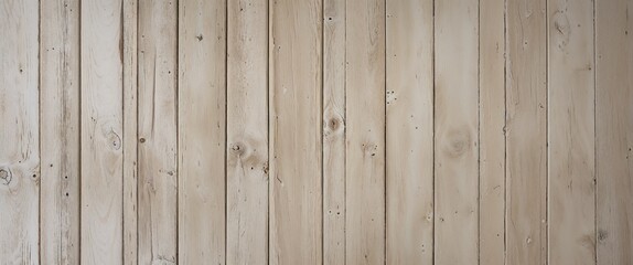 Fototapeta premium a wooden surface, showcasing a rustic and weathered texture. The wood appears to be light beige with subtle variations in tone, indicating natural wear and age.