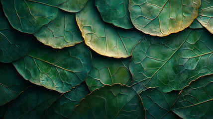  tropical leaf texture with intricate abstract green patterns
