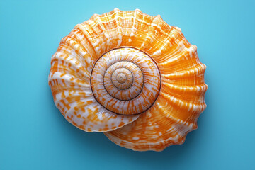 Obraz premium Picture of a sea snail on a blue background
