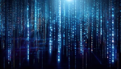 Firefly Abstract Matrix Code Rain with Cybersecurity Encryption Effects