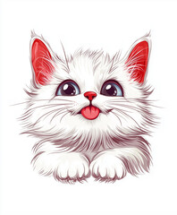 cat illustration on white background