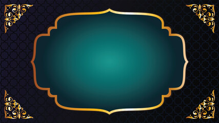 luxury white Golden and green and black colorful pattern eid mubarak ramadan or ramadhan islamic background banner frame. greeting card,