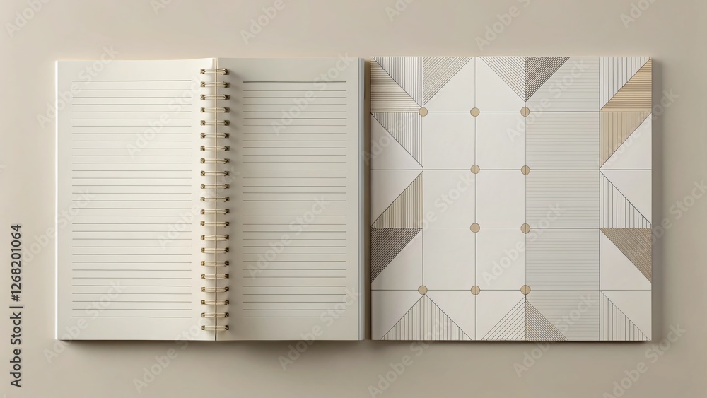 Poster geometric line paper planner design background, minimalist notebook texture, abstract lines pattern 
