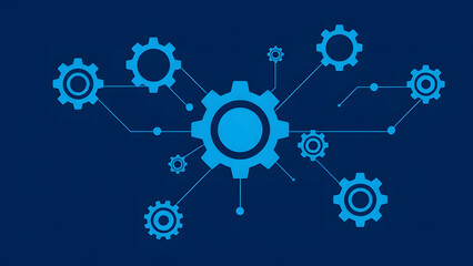 Abstract fractal and gear backgrounds illustrate the design and technology of mechanical systems