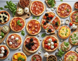 Tasty Assortment of Bite-Sized Pizzas Perfect for Family Gatherings and Casual Meals