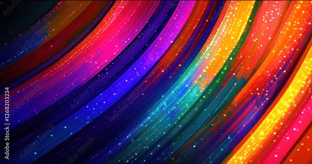 Poster colorful abstract technology background with flowing lines and dots for digital design