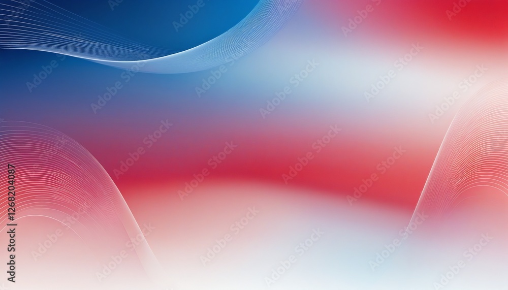 Poster abstract material blue and red gradient background banner with lines