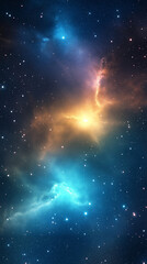 Fototapeta premium Stunning cosmic space background with nebulae, stars, and vibrant colors in deep space