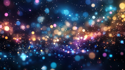 Fototapeta premium A dazzling night sky filled with vibrant colors multiple meteors and countless stars creating a breathtaking cosmic spectacle symbolizing wonder dreams limitless possibilities and cosmic energy