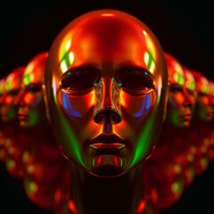 Close Up Metallic Mannequin Faces