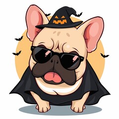bulldog wearing a halloween