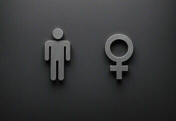 Gender Symbols on Black Chalkboard Background with Space for Text