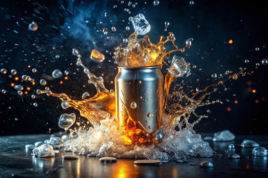 HD Slow Motion Exploding Beer Can:  Frozen Moment of Carbonated Chaos