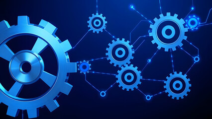 Gears and cogs illustrate mechanical teamwork in industrial machinery