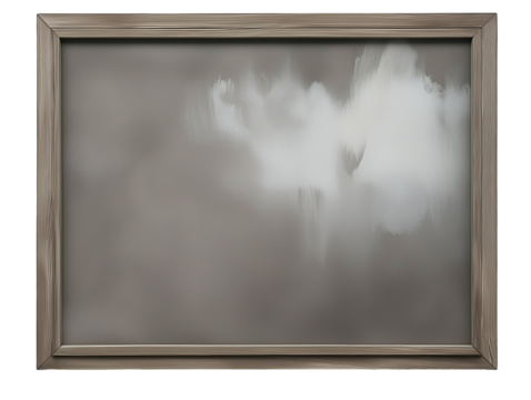 Chalk-Smudged Whiteboard with Wooden Frame, Erased Marks