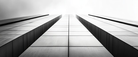 Fototapeta premium A Low-Angle View of a Modern Building Facade