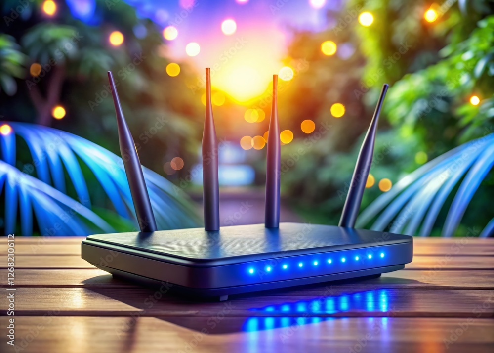 Poster high-speed internet: advanced wifi router providing expansive wireless coverage