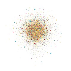 Festive Confetti Explosion on White Background