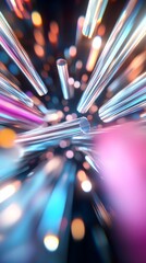 Abstract glowing tubes, cosmic background, energy, design