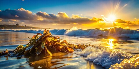 Imperial Beach Kelp Double Exposure: Ocean Waves & Coastal Debris