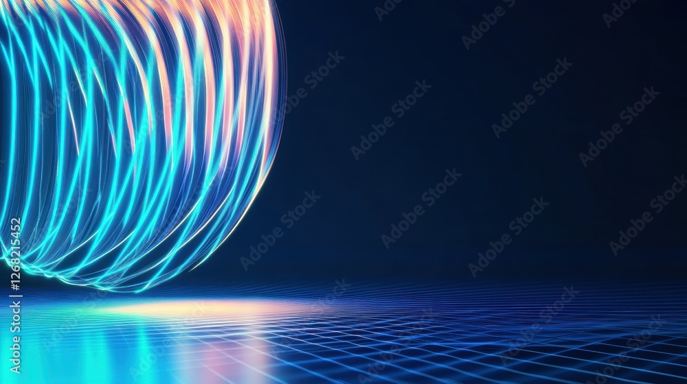 Aufkleber abstract light trails on a reflective surface, creating a dynamic visual effect.