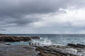 China Walls / Koko Kai Beach Mini Park，Koko Head Crater / Tuff Cone. Maunalua Bay, Honolulu, Oahu, Hawaii.