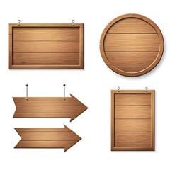 Naklejka premium Rustic Wooden Signboards