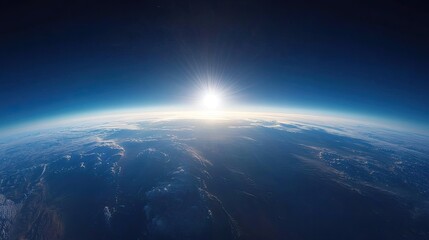 Fototapeta premium Earth's Atmosphere with Sun Glowing Through Clouds