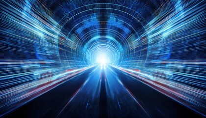 Obraz premium Firefly Dynamic Digital Tunnel with Light Speed Energy Flow Effect