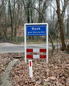 Place name sign of the village of Beek, municipality of Berg en Dal, the Netherlands