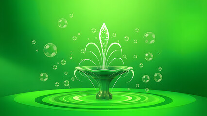 Abstract green light patterns swirl like fireworks in the night sky