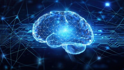 Firefly Futuristic Artificial Intelligence Concept with Digital Brain Neural Network