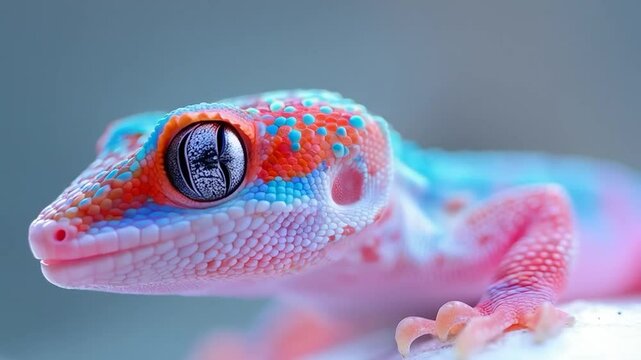 Macro of a reptile, macro video of the animal.