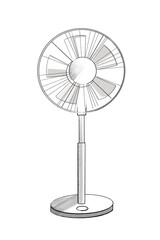Electric fan illustration interior home appliance