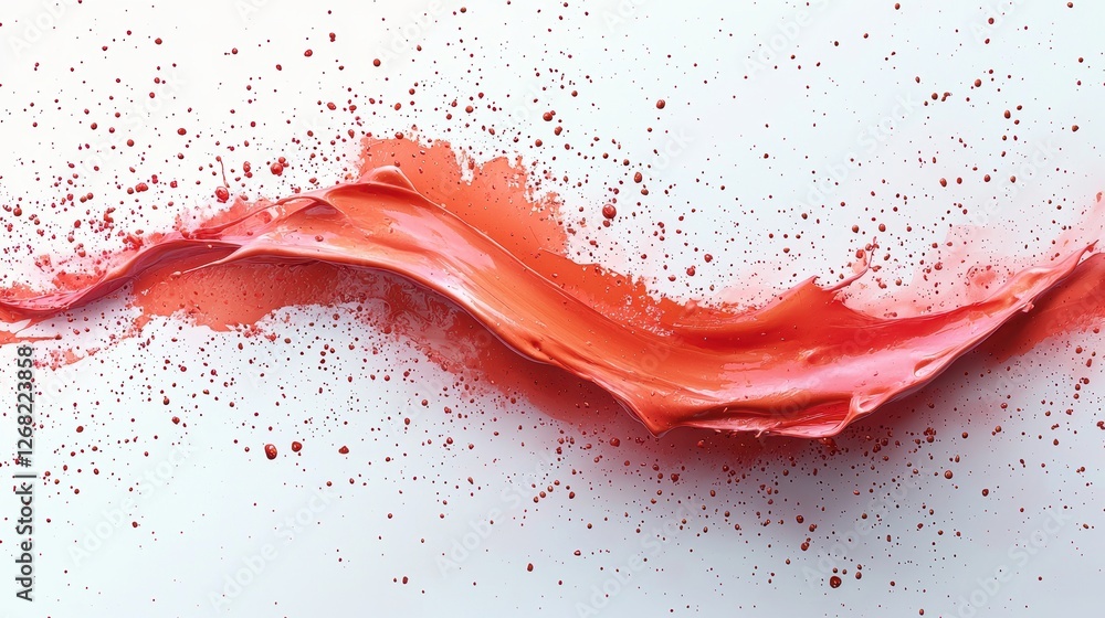 Poster abstract splash of red paint creating a dynamic, artistic effect.