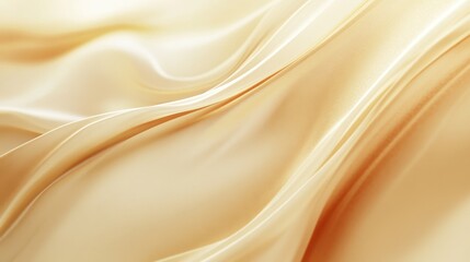 Obraz premium Elegant golden silk fabric draping gracefully, creating soft waves and reflections of light, enhancing luxurious visual appeal.