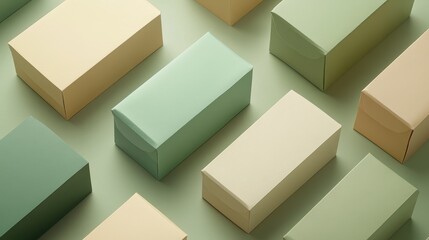 Minimalist packaging design, boxed healthy food, clean and modern aesthetic. 