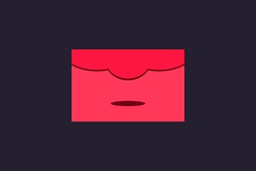 An illustration of a red mail and black background